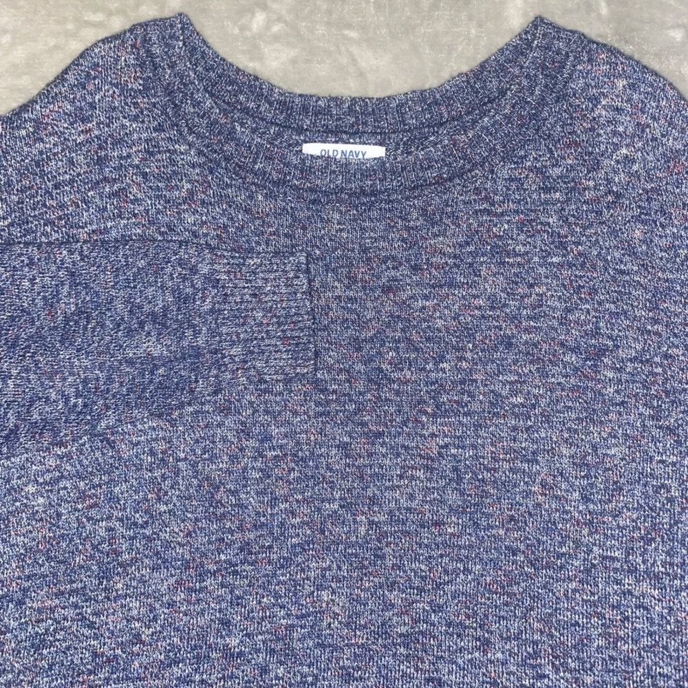 Old Navy Womens Plus Size 2X‎ Speckled Knit Crew Neck Sweater Blue Red